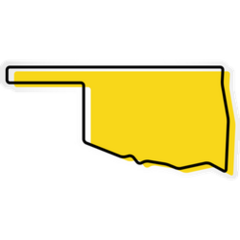 Yellow Outline Map Of Oklahoma Sticker