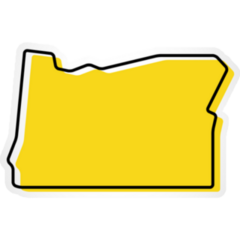 Yellow Outline Map Of Oregon Sticker