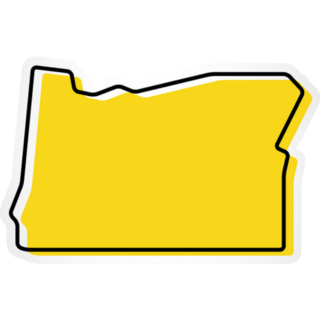 Yellow Outline Map Of Oregon Sticker