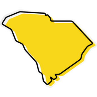 Yellow Outline Map Of South Carolina Sticker