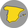 Yellow Outline Map Of Spain Stylized Sticker