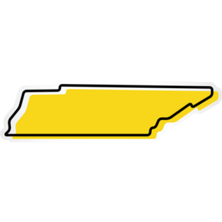 Yellow Outline Map Of Tennessee Sticker