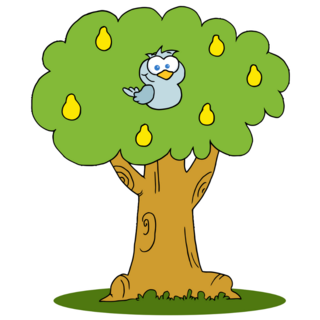Yellow Partridge In A Pear Tree Sticker