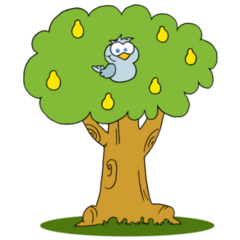 Yellow Partridge In A Pear Tree Sticker