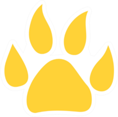 Yellow Paw Print Sticker