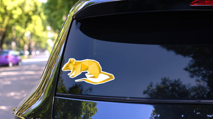 Yellow Rat Low Poly Art Sticker on a Rear Car Window (New) example