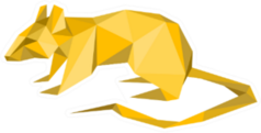 Yellow Rat Low Poly Art Sticker