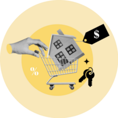 Yellow Real Estate Shopping Sticker