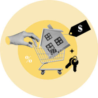 Yellow Real Estate Shopping Sticker