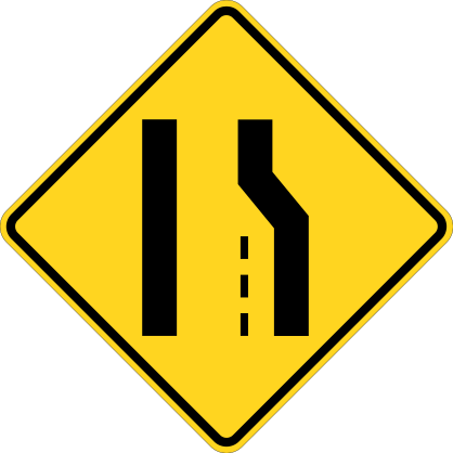 Yellow Right Lane Moves Over Sticker
