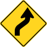 Yellow Right Then Left Curve Sticker