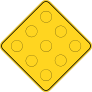 Yellow Road Sign With Yellow Dots Sticker