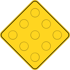 Yellow Road Sign With Yellow Dots Sticker