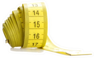 Yellow Rolled Measuring Tape Of Tailor Sticker