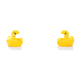 Yellow Rubber Duck Bath Toys Wearing Face Masks Sticker