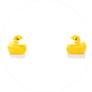 Yellow Rubber Duck Bath Toys Wearing Face Masks Sticker