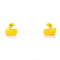 Yellow Rubber Duck Bath Toys Wearing Face Masks Sticker