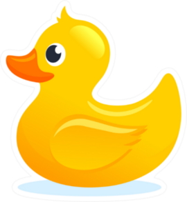 Yellow Rubber Duck Illustration Cartoon Sticker