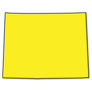 Yellow Simple Outline Map Of Wyoming Sticker