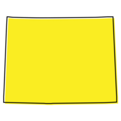 Yellow Simple Outline Map Of Wyoming Sticker