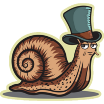 Yellow Snail With A Hat Sticker