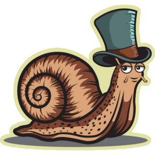 Yellow Snail With A Hat Sticker