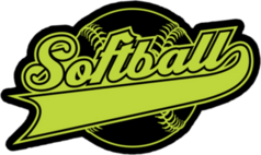 Yellow Softball Design With Ribbon Sticker