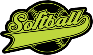 Yellow Softball Design With Ribbon Sticker