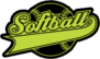 Yellow Softball Design With Ribbon Sticker