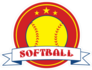 Yellow Softball Logo With Banner Sticker
