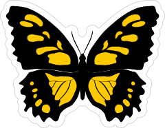 Yellow Spotted Butterfly Sticker