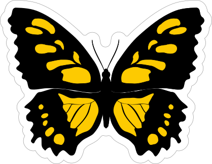 Yellow Spotted Butterfly Sticker