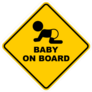 Yellow Square Baby on Board Sticker