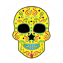 Yellow Star Sugar Skull Sticker