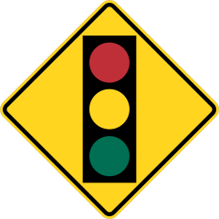 Yellow Stop Light Ahead Sticker