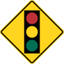 Yellow Stop Light Ahead Sticker