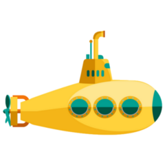 Yellow Submarine With Periscope Sticker