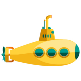 Yellow Submarine With Periscope Sticker