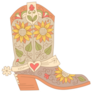 Yellow Sunflower Cowgirl Boots Sticker 