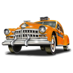 Yellow Taxi Retro Car New York Sticker