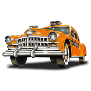 Yellow Taxi Retro Car New York Sticker