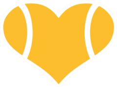 Yellow Tennis Ball Heart Sticker