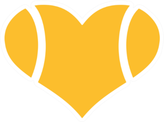 Yellow Tennis Ball Heart Sticker