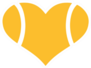 Yellow Tennis Ball Heart Sticker