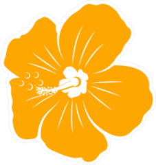 Yellow Vector Hibiscus Flower Sticker