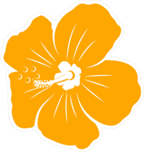 Yellow Vector Hibiscus Flower Sticker