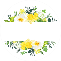 Yellow Wedding Horizontal Botanical Daffodil Sticker