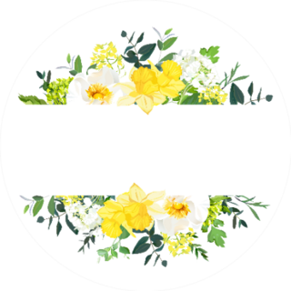 Yellow Wedding Horizontal Botanical Daffodil Sticker