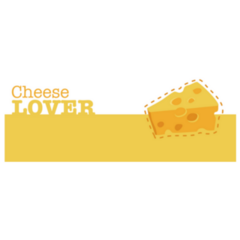 Yellow Wording ”Cheese Lover ”  Sticker