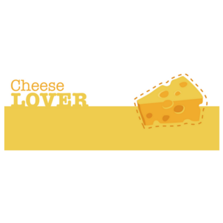 Yellow Wording ”Cheese Lover ”  Sticker